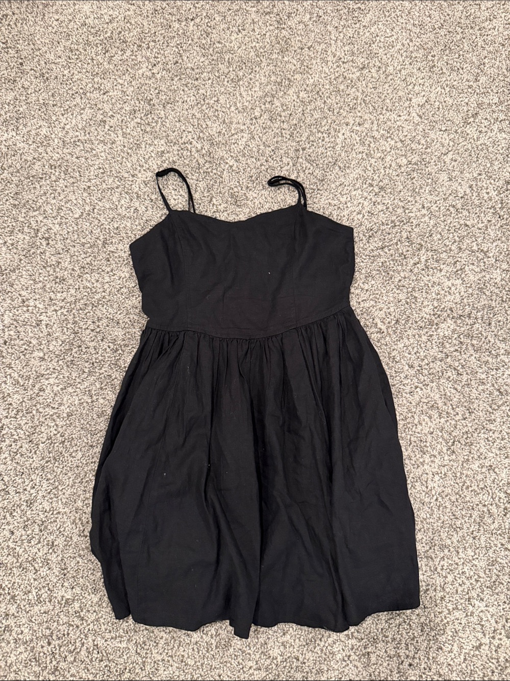 aerie Black Mini Sundress with Spaghetti Straps